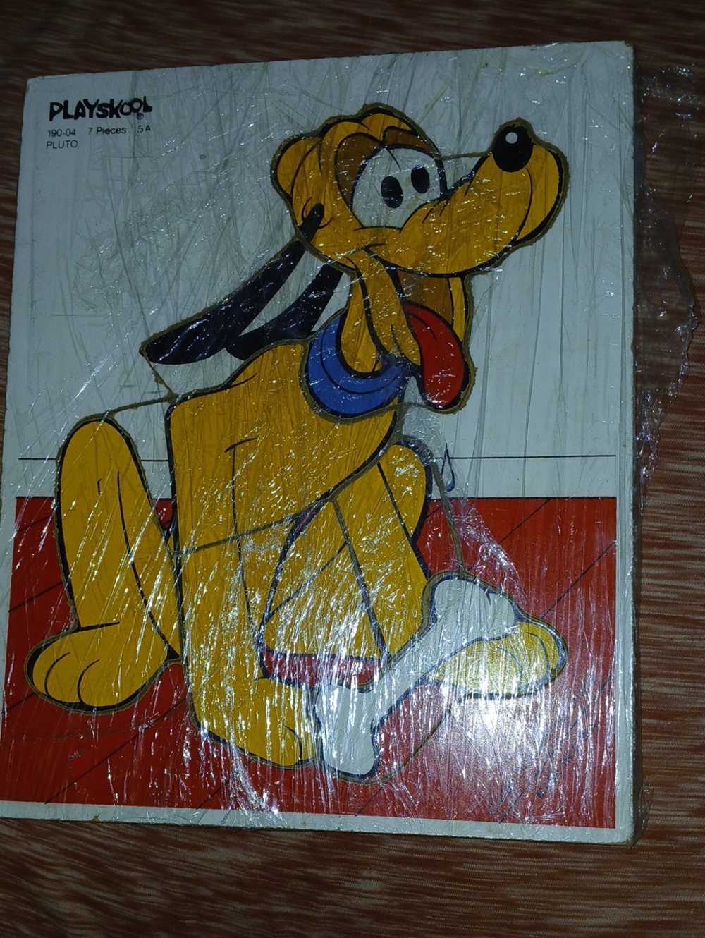1970's Vintage Pluto Dog Puzzle Toy - Yellow & Red